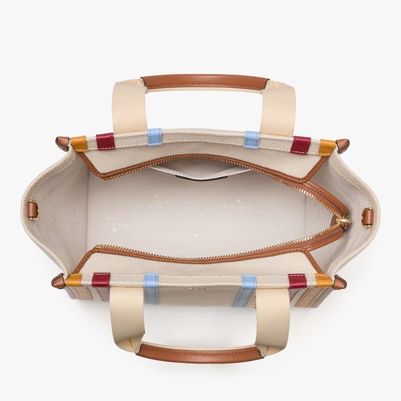 ♠️kate spade Kip Stripe Small Canvas Crossbody Tote, Multi NWT - Picture 4 of 6